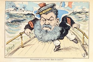 Karikatur af flådeministeren Camille Pelletan (1846-1915)